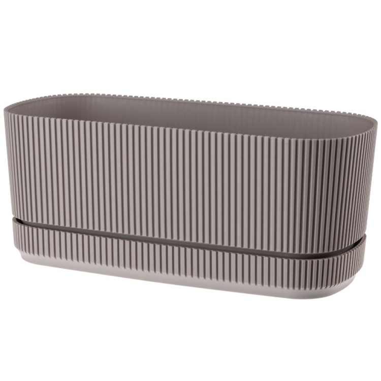 Doniczka owalna PERA 29x13cm ciemny beż